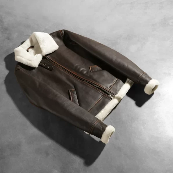 IBI Leather Sherilyn B-3 Brown Leather Bomber Jacket