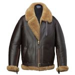 Men Aviator B3 Evan Hart Sheepskin Distressed Fur Leather Jacket