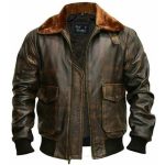 G1 Distressed Leather Flight Jacket