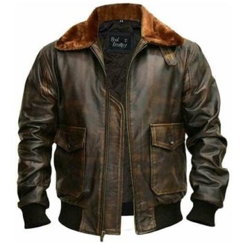 G1 Distressed Leather Flight Jacket