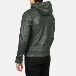Men_s_Baston_Green_Hooded_Leather_Bomber_Jacket_Open_Front_IBI_Leather