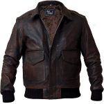Vintage Brown A-2 Bomber Leather Jacket
