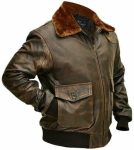 G1 Distressed Leather Flight Jacket