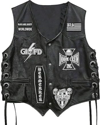 Black Label Society Doom Crew Leather Biker Vest