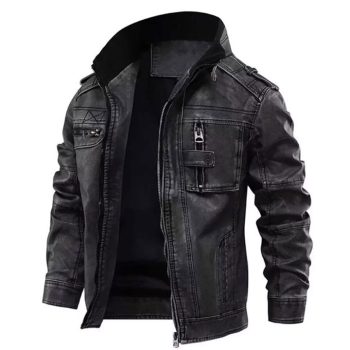 Black Vintage Rider Leather Jacket