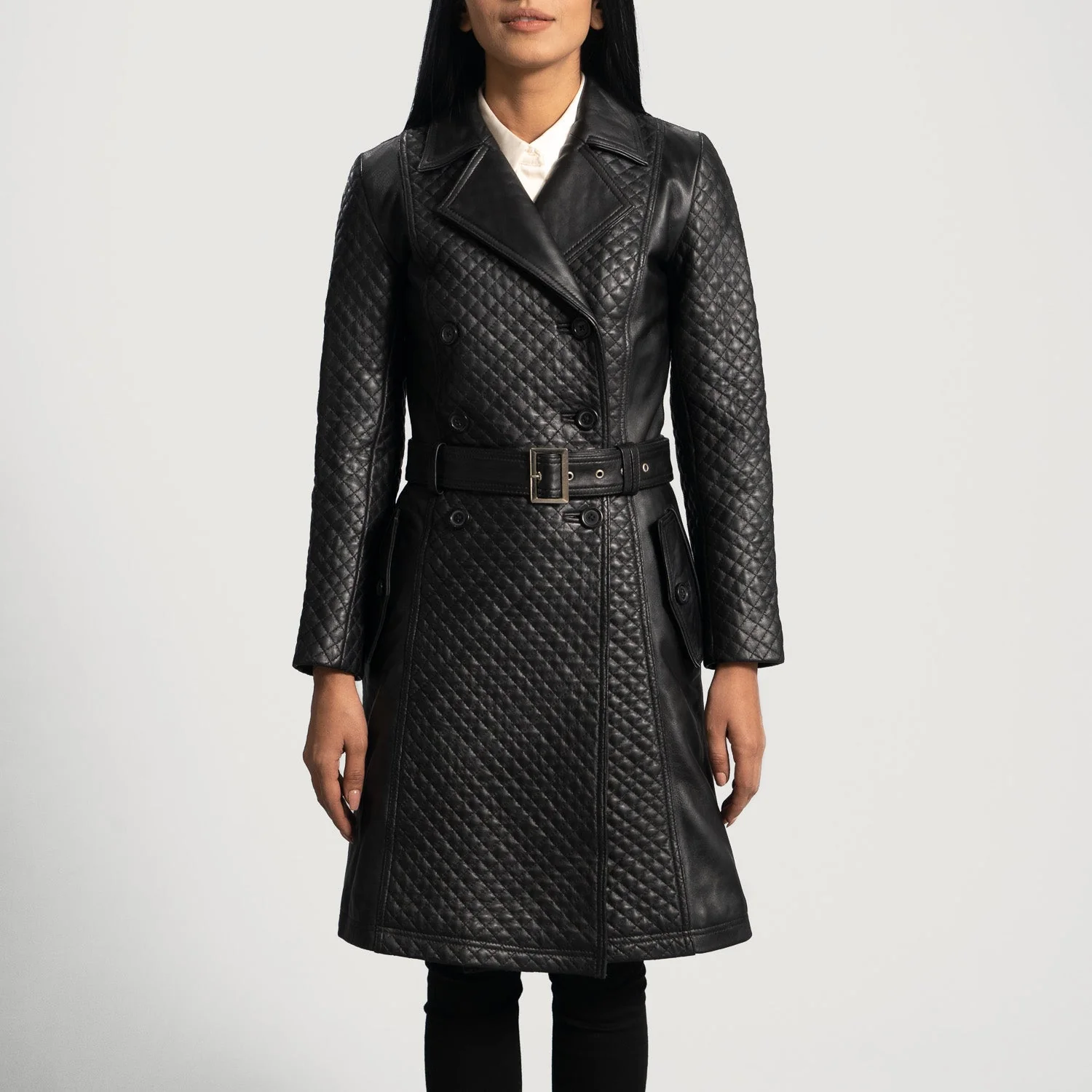Sweet_Susan_Black_Leather_Trench_Coat_For_Women_IBI_leather_1