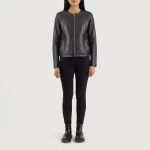 Women_s_Elixir_Black_Collarless_Leather_Jacket_Side_IBI_leather_6
