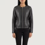 Women_s_Elixir_Black_Collarless_Leather_Jacket_Side_IBI_leather_6