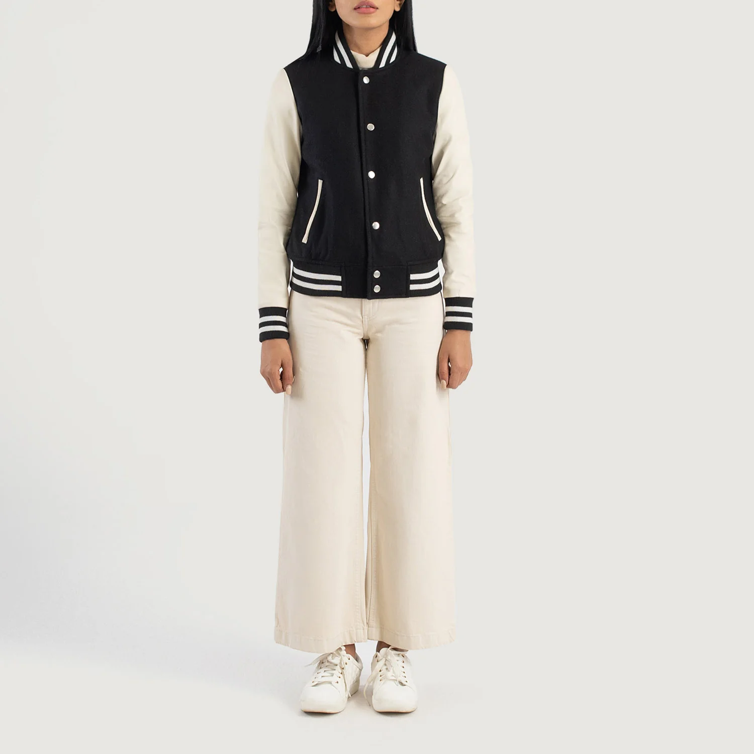 Women_s_Savant_Black_White_Hybrid_Varsity_Jacket_IBI_leather_3