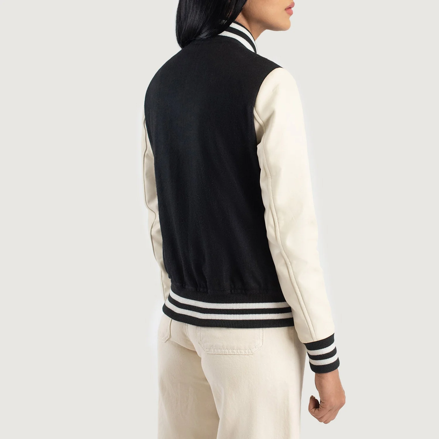 Women_s_Savant_Black_White_Hybrid_Varsity_Jacket_IBI_leather_5