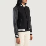 Savant Green & Black Hybrid Varsity Jacket