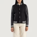 Savant Green & Black Hybrid Varsity Jacket