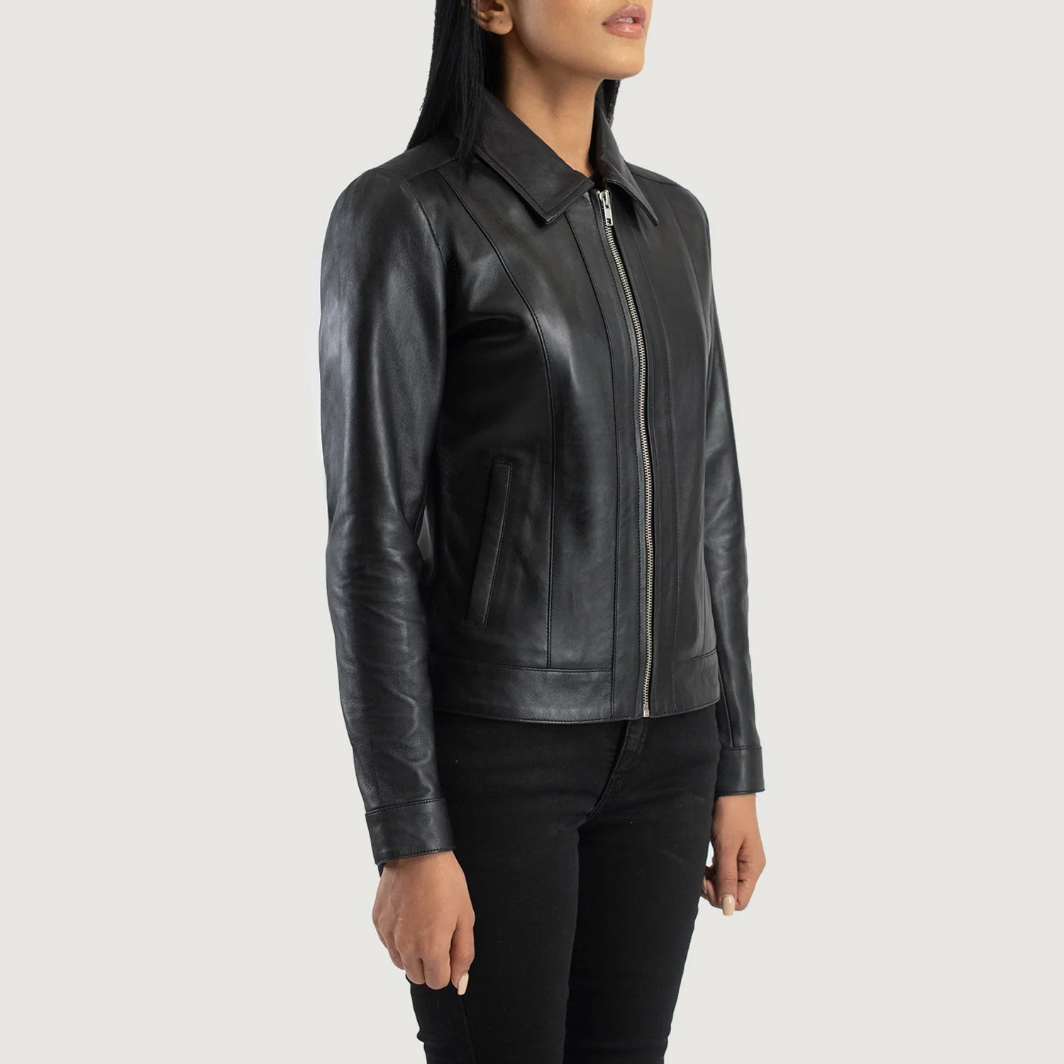 Women_s_Vixen_Black_Classic_Collar_Leather_Jacket_IBI_leather_1