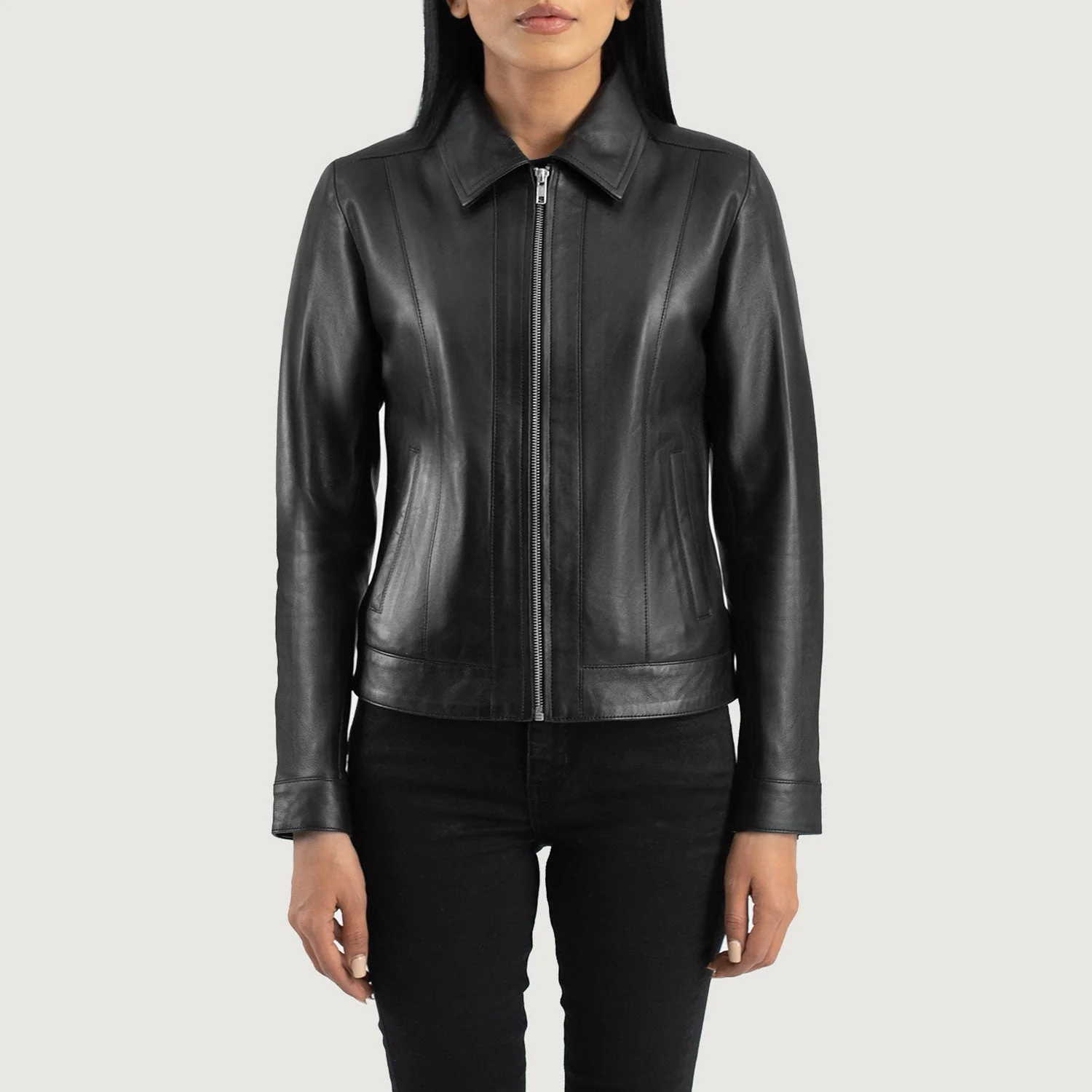 Women_s_Vixen_Black_Classic_Collar_Leather_Jacket_IBI_leather_2