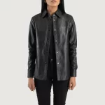 Women_s_Zenith_Black_Leather_Shirt_Jacket_Open_IBI_Leather_1